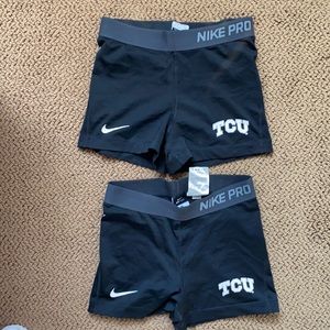 Black Nike TCU Pro shorts